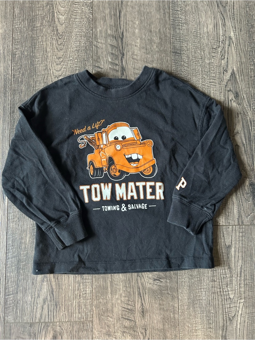 Tow Mater Graphic Long Sleeve Tee - Black & Orange